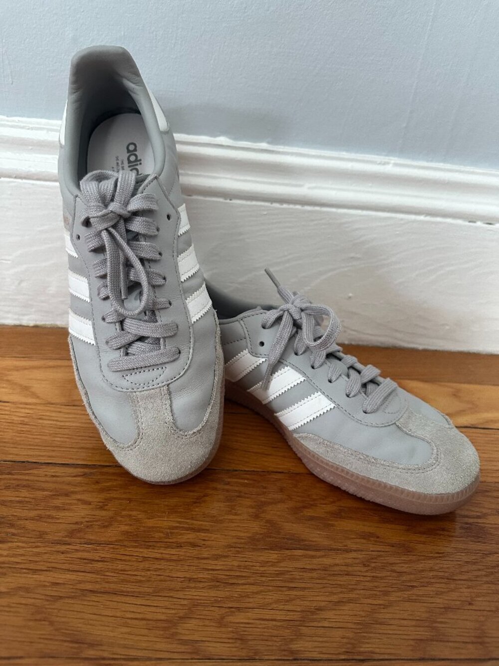 Adidas Samba Light Gray and White, US Size 9